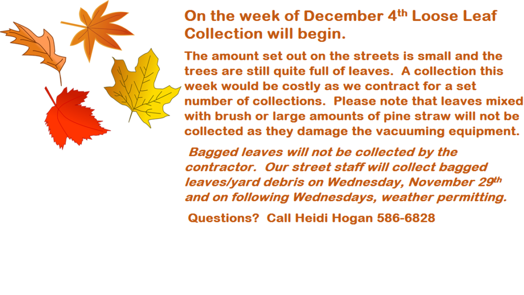 Loose Leaf Pickup Week of Dec 4th